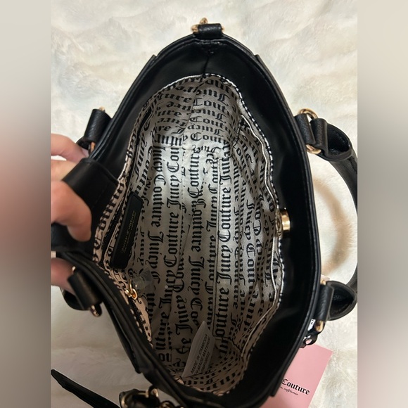 💜SOLD💜NWT Juicy Couture Colorful Love Mini Tote with Crossbody Strap Liquorice - Picture 12 of 14